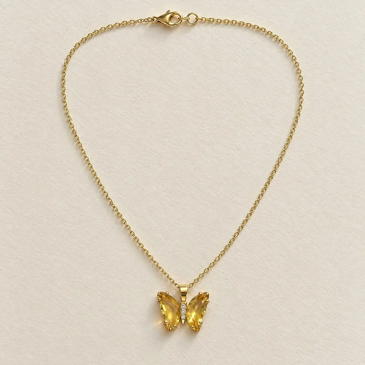 Fotografía de Collar Mariposa Amarilla Gold