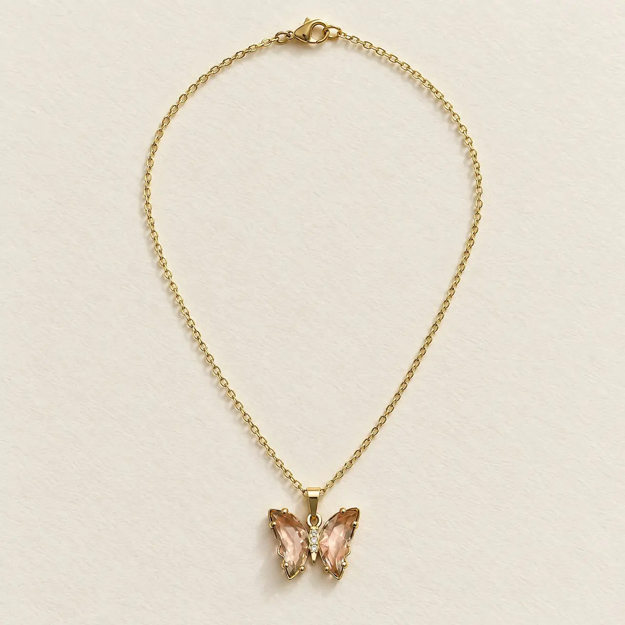 Fotografía de Collar Mariposa Rosa Gold