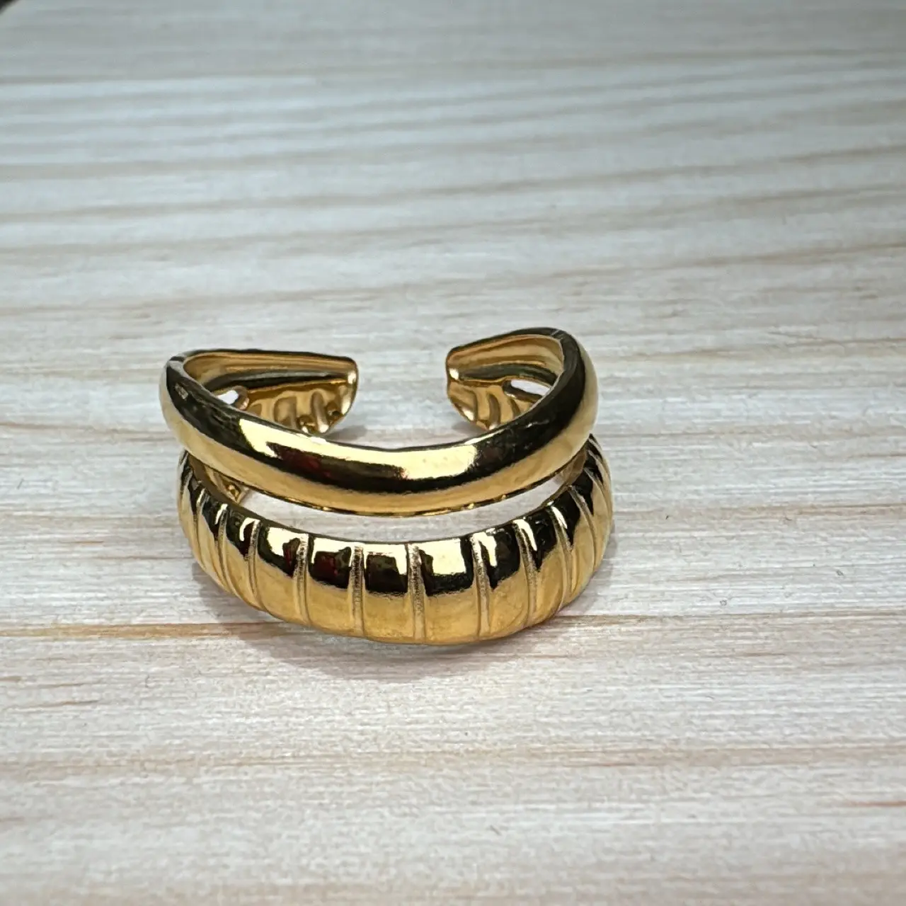 Fotografía de Anillo Doble Banda Gold