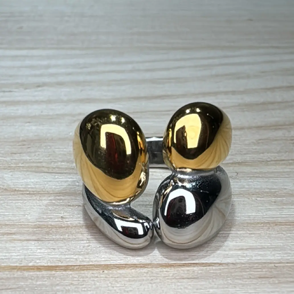 Fotografía de Anillo Gotas Bicolor Gold