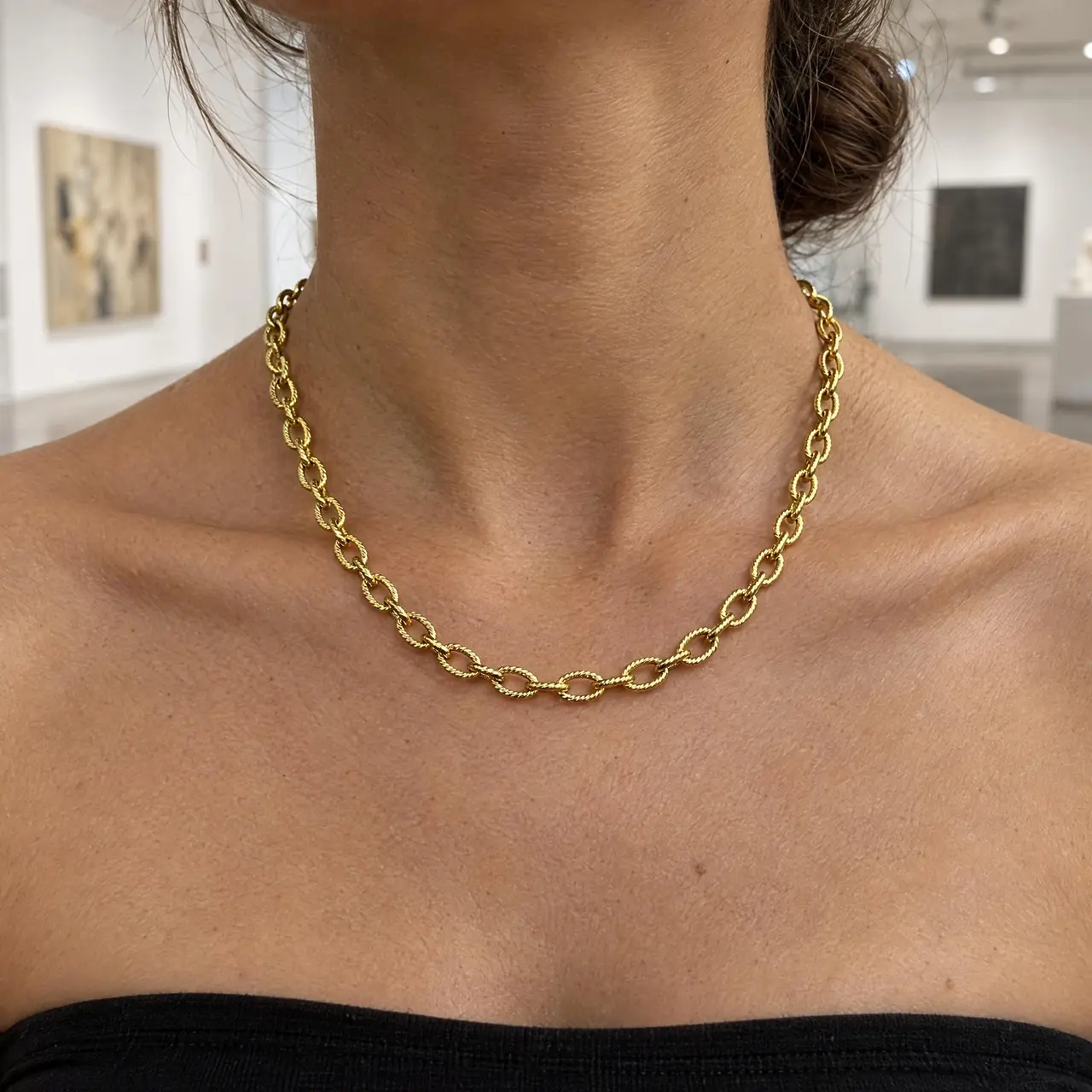 Fotografía de Collar Eslabón Torcido Gold