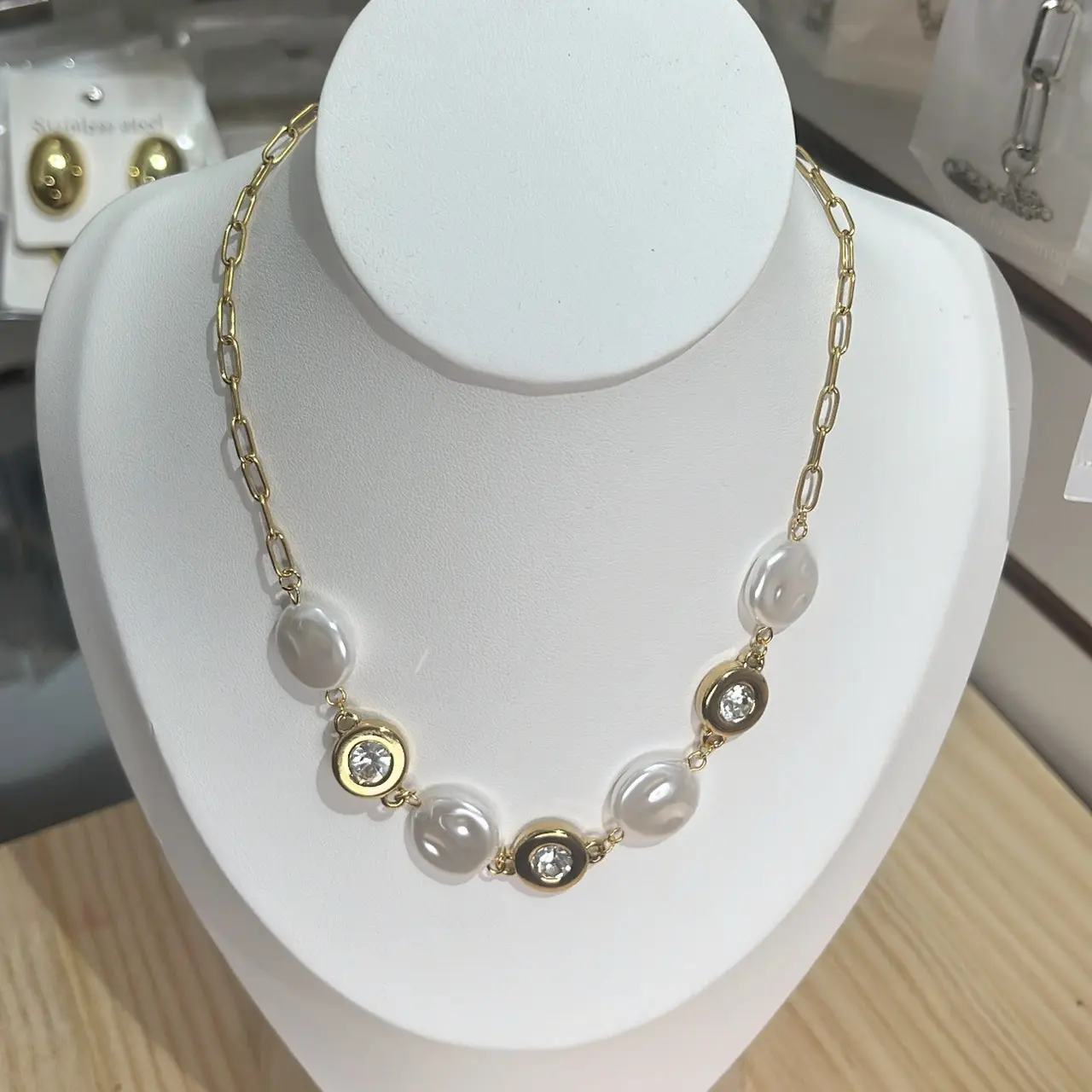 Fotografía de Collar Perlas Cristal Gold