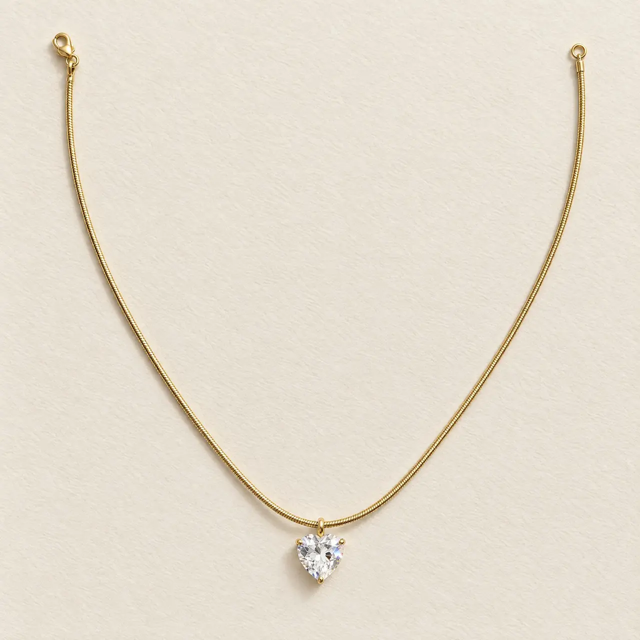 Fotografía de Collar Corazón Cristal Gold